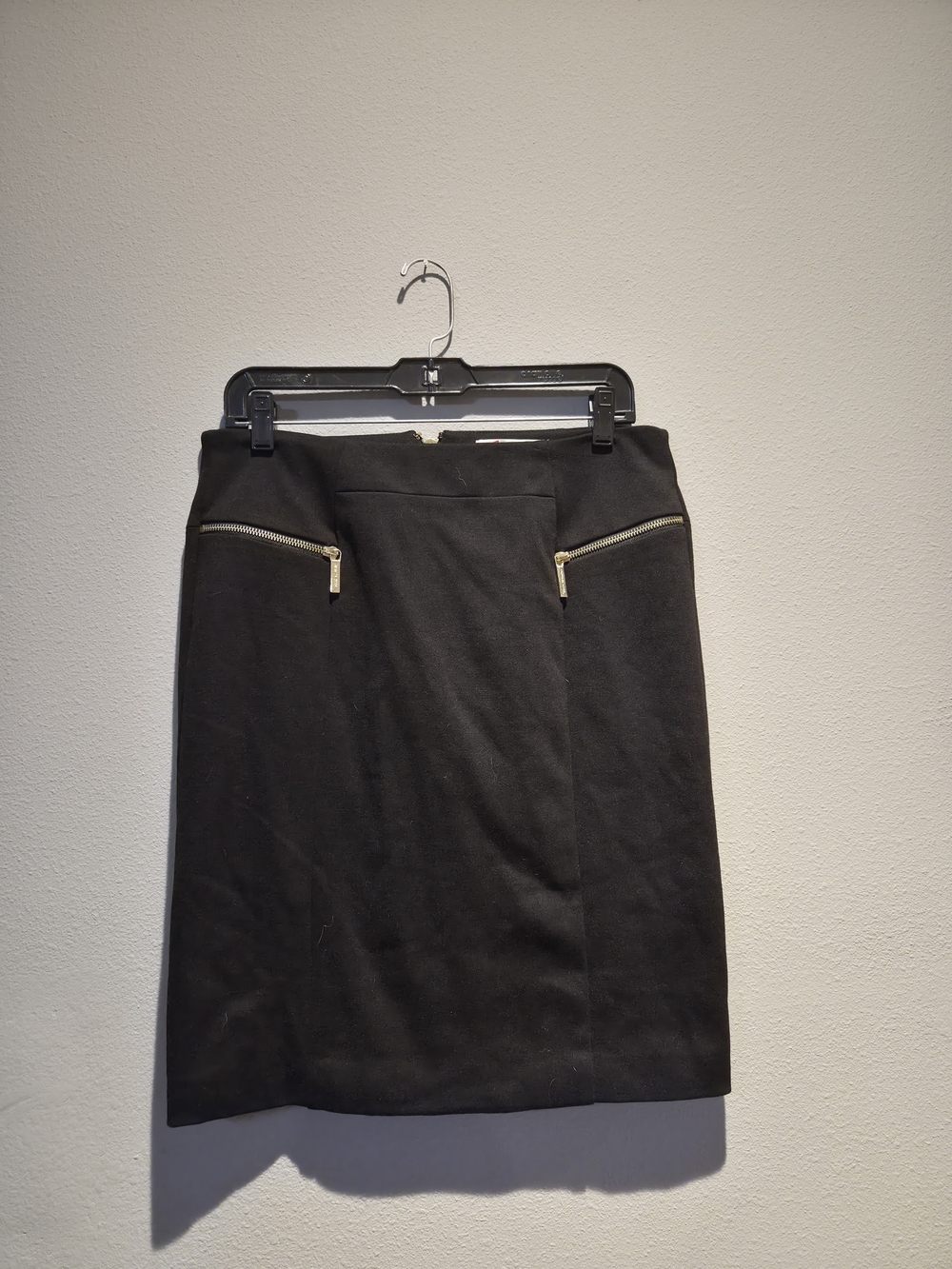 MICHAEL Michael Kors Black Pencil Skirt with Gold Zippers